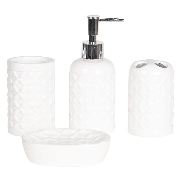 Set baie ceramica alba 4 piese 14 cm x 9 cm