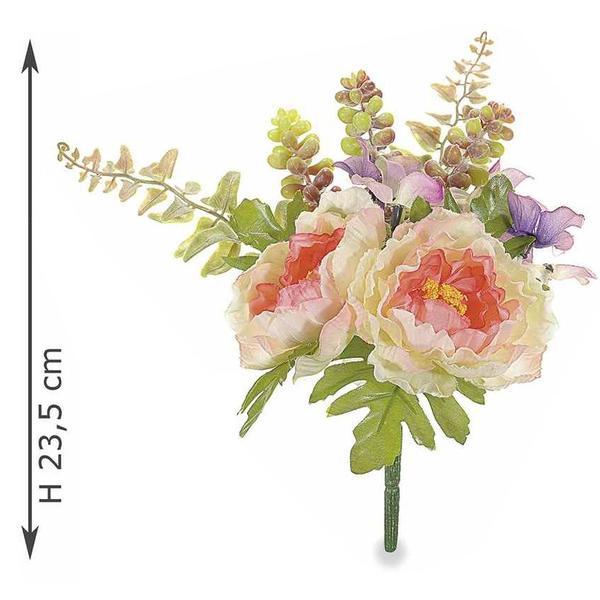 Buchet artificial peonia roz somon 24 cm