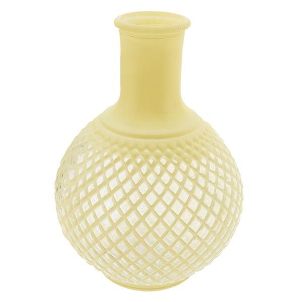 Vaza sticla galbena diametru 13*18 cm