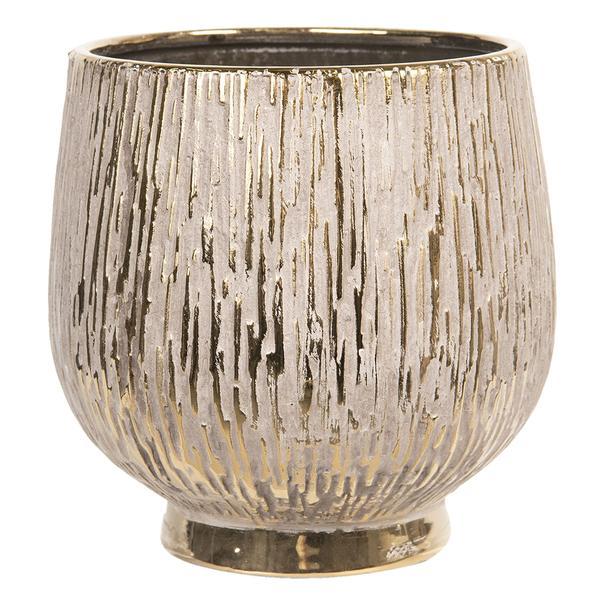 Vaza decorativa ceramica aurie diametru 19 cm x 19 cm