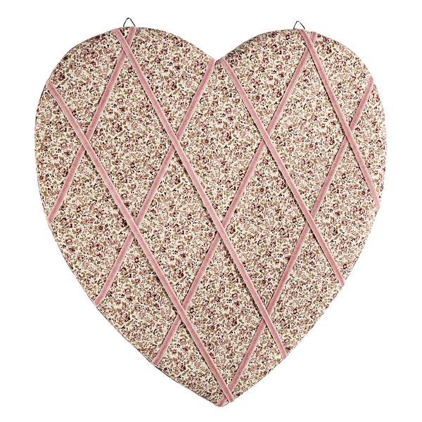 Decoratiune suspendabila pentru perete textil inima roses memo board 40x40 cm