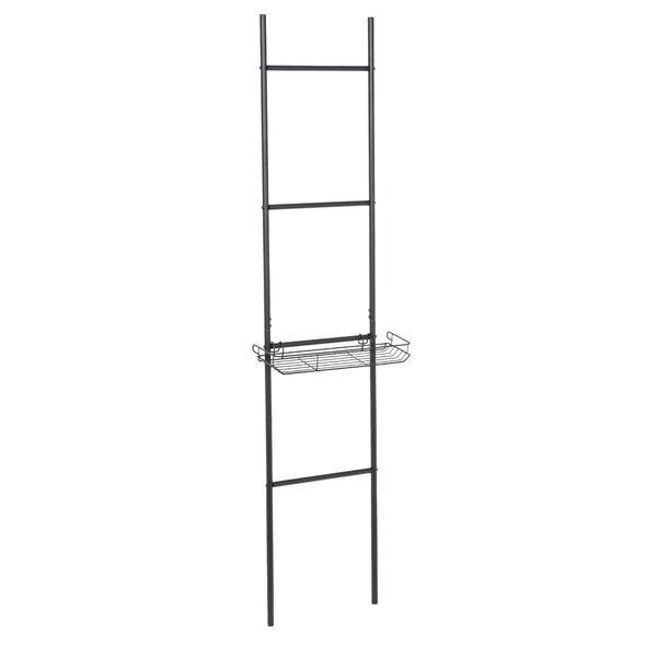 Scara decorativa cu etajera metal negru 46x17x176h