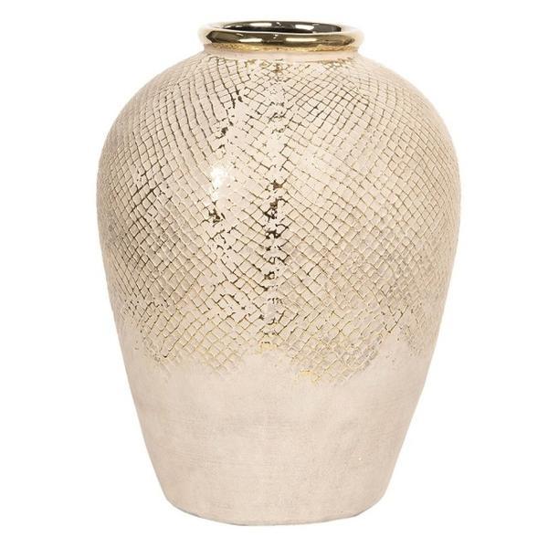 Vaza decorativa ceramica aurie diametru 22 cm x 29 cm