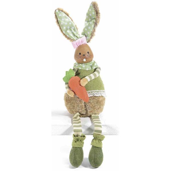 Figurina iepuras paste girl textil fibre naturale cm 12 cm x 12 cm x 52 h