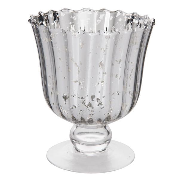 Vaza sticla argintie Augusta Diametru 14x16 cm