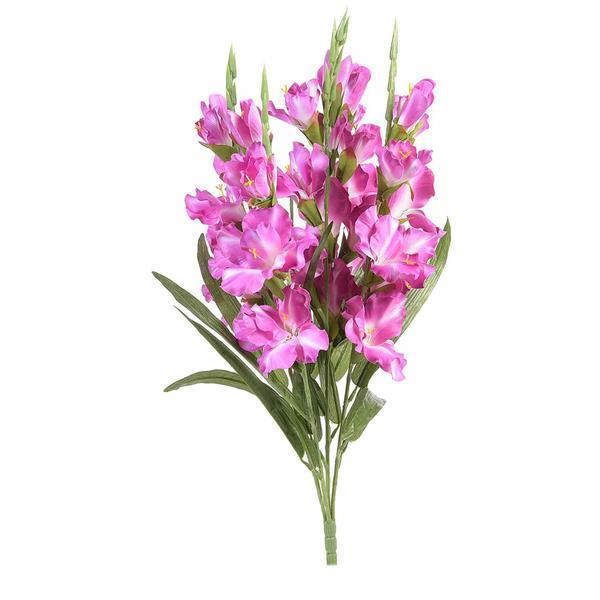 Buchet de flori artificiale gladiole roz intens 58 h