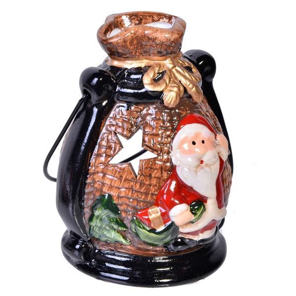 Candela ceramica santa claus 12cm