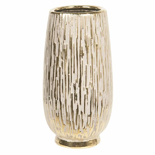Vaza decorativa ceramica aurie diametru 13 cm x 25 cm