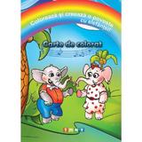 Coloreaza si creeaza o poveste cu elefantei! carte de colorat