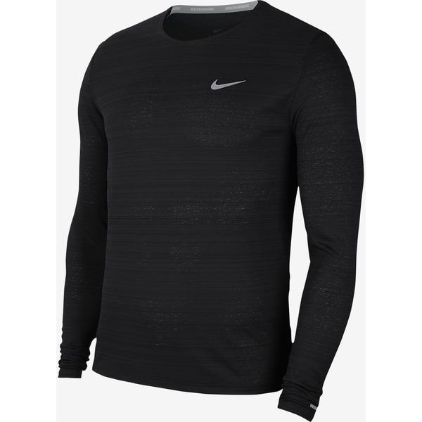 Bluza barbati nike dri-fit miler long-sleeve running top cu5989-010, m, negru