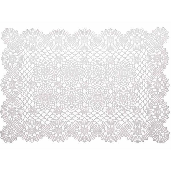 Suport farfurie alb dantelat 45 cm x 30 h