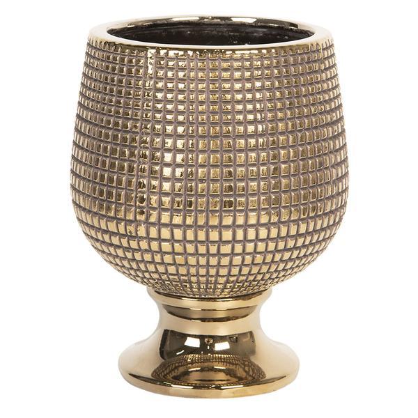 Vaza decorativa ceramica auriu diametru 17 cm x 21 cm