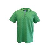 Tricou polo barbat Tony Montana, regular fit, verde cu imprimeu frunze de artar, marime L