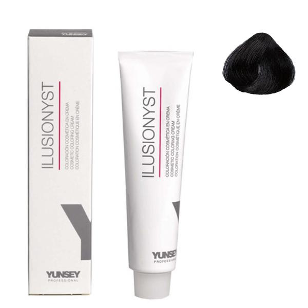 Vopsea permanenta pentru par ilusionyst nr. 1 negru yunsey, 100ml