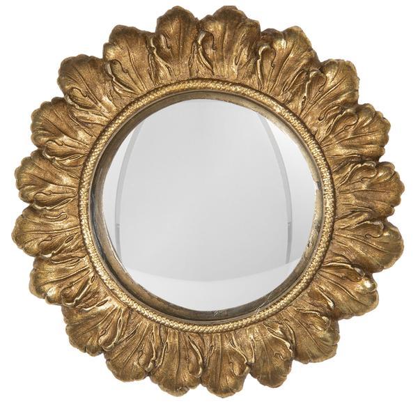 Oglinda decorativa perete polirasina auriu vintage diametru 18 cm x 2 cm - decorer
