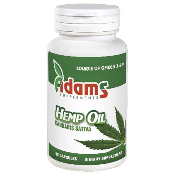 Ulei de Canepa 1000 mg Adams Supplements, 30 capsule