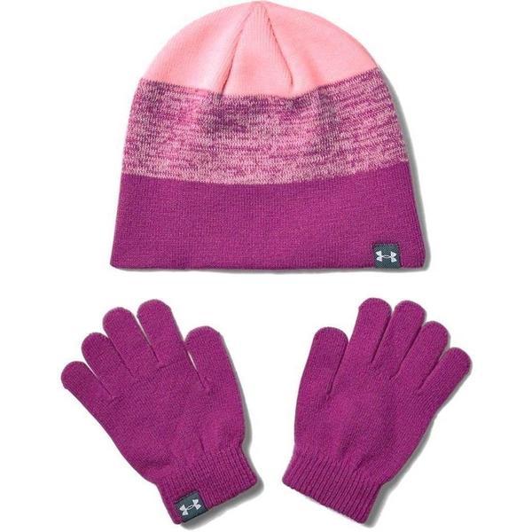 Set copii under armour beanie glove 1345413-568, marime universala, roz