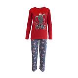 Pijama dama, Univers Fashion, bluza rosu cu imprimeu elefant, pantaloni gri cu imprimeu elefanti, 2XL