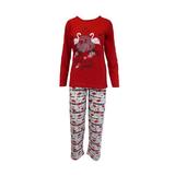 Pijama dama, Univers Fashion, bluza rosu cu imprimeu lebede, pantaloni gri cu imprimeu lebede, XL