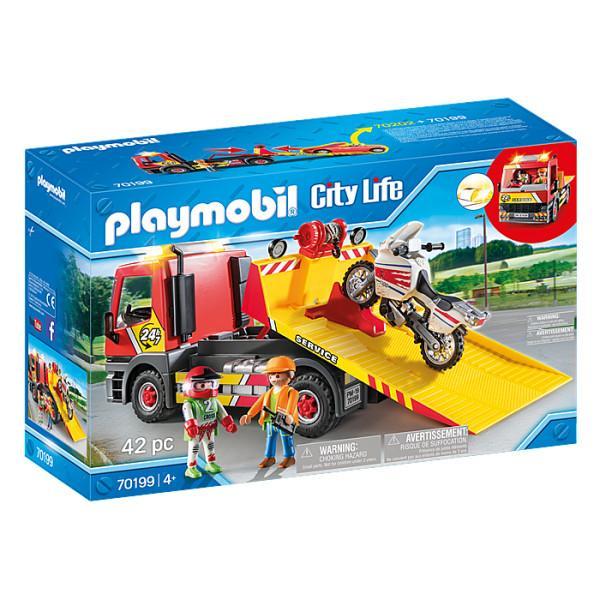Playmobil City Life Masina de remorcare cu motocicleta
