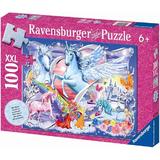 Puzzle unicorni cu sclipici 100 piese Ravensburger 