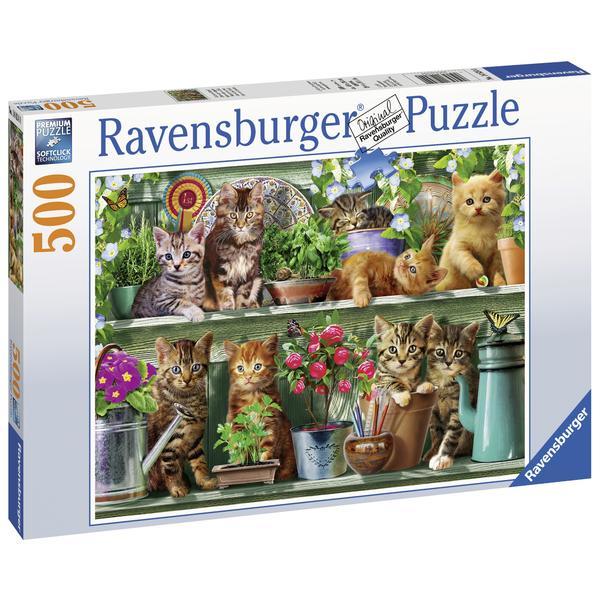 Puzzle pisici pe raft 500 piese ravensburger 