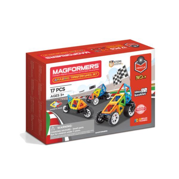 Set constructie magnetic Magformers Vehicule 17 piese Clics Toys