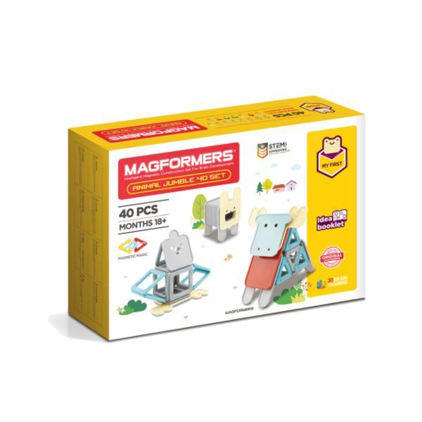 Set constructie magnetic magformers animale 40 piese clics toys