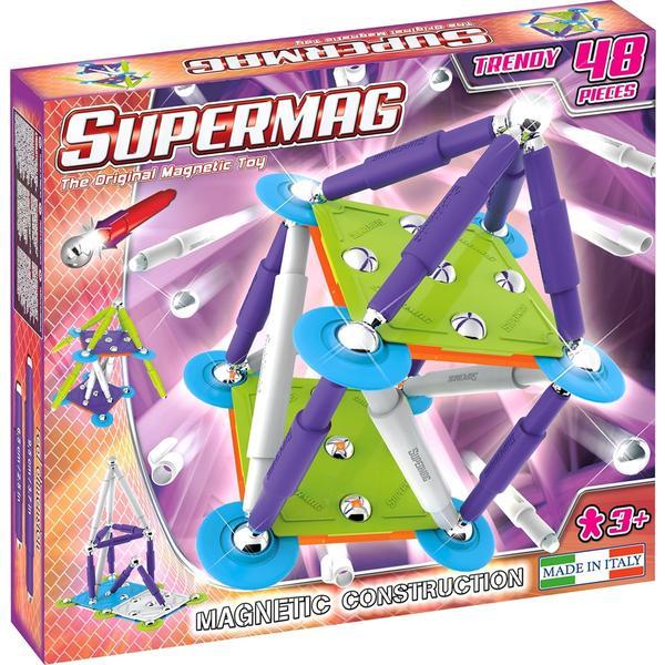 Set constructie magnetic 48 piese classic trendy supermag