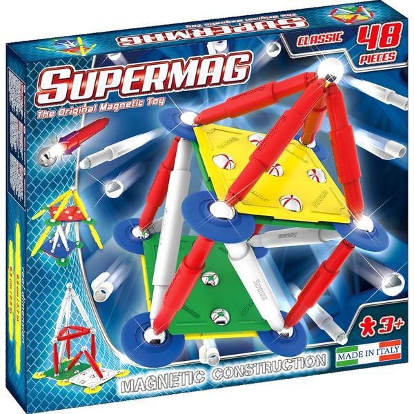 Set constructie magnetic 48 piese classic primary supermag 