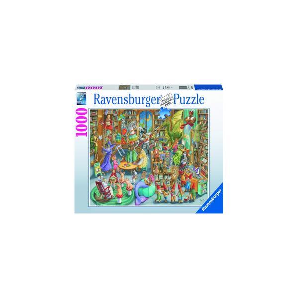 Puzzle copii si adulti noapte in librarie 1000 piese ravensburger 
