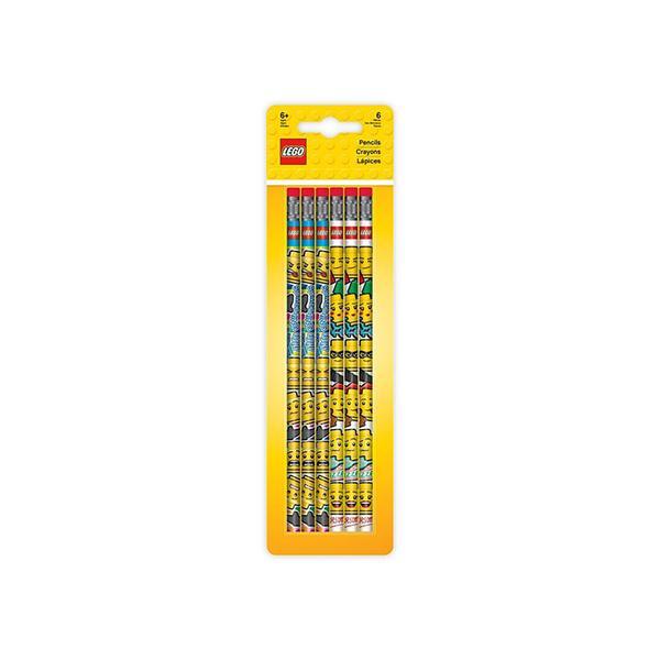 Set 6 creioane grafit cu radiera lego