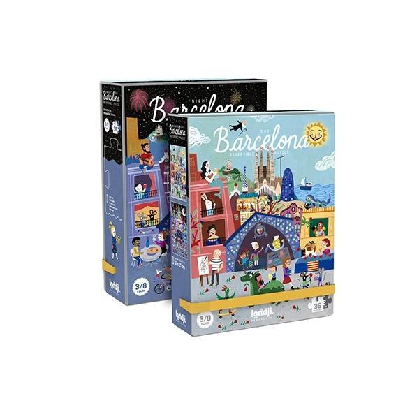 Puzzle reversibil zi si noapte 36 piese barcelona londji