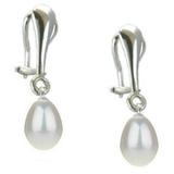 Cercei Argint Clips cu Perle Naturale Teardrops Albe - Cadouri si perle