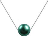 Colier Aur Alb cu Perla Naturala Premium Verde Smarald - Cadouri si perle