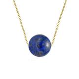 Colier Aur 14 karate cu Lapis Lazuli de 12 mm - Cadouri si perle