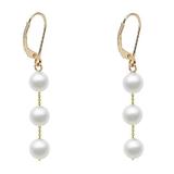 Cercei Aur Lungi Tripli cu Perle Naturale Akoya - Cadouri si perle