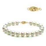 Bratara Aur Galben si Perle Naturale Albe Premium de 8-9 mm - Cadouri si perle