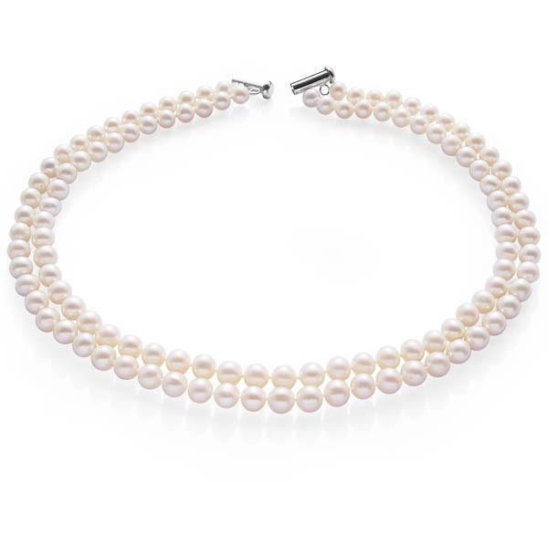 Colier Dublu Perle Naturale Albe - Cadouri si perle