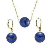 Set Aur 14 Karate si Lapis Lazuli de 10 mm - Cadouri si perle