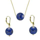 Set Aur 14 Karate si Lapis Lazuli de 8 mm - Cadouri si perle
