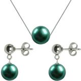 Set Aur Alb si Perle Premium Verde Smarald - Cadouri si perle