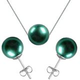 Set Aur Alb si Perle Naturale Premium Verde Smarald - Cadouri si perle