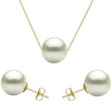 Set Aur 14 karate cu Perle Naturale Premium Albe - Cadouri si perle