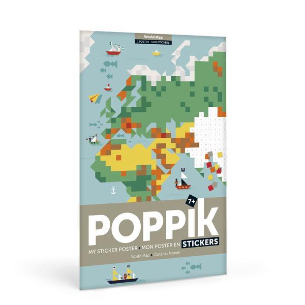 Harta Lumii joc creativ cu stickere Poppik