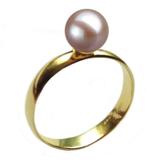 Inel din Aur cu Perla Naturala Premium Lavanda, 14 karate, 20.6 mm diametru - Cadouri si perle