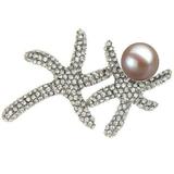 Brosa Pandantiv Stea de Mare cu Perla Naturala Lavanda, Mare, de 10 mm  - Cadouri si perle