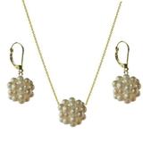 Set Aur Bulgarasi cu Perle Naturale Albe - Cadouri si perle