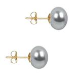 Cercei de Aur cu Perle Naturale Gri de 10 mm - Cadouri si perle
