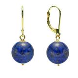 Cercei Aur 14 karate si Lapis Lazuli de 10 mm - Cadouri si perle